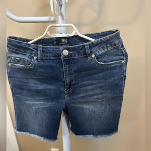Blue biker jeans shorts, size 7/28